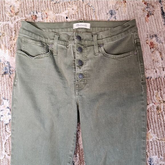 Madewell olive green 9" high rise skinny crop sz 29 with 26" inseam - Picture 5 of 6